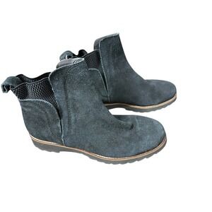 Womens 7.5 M Blondo Danika Waterproof Black‎ Suede Leather Ankle Bootie Boots